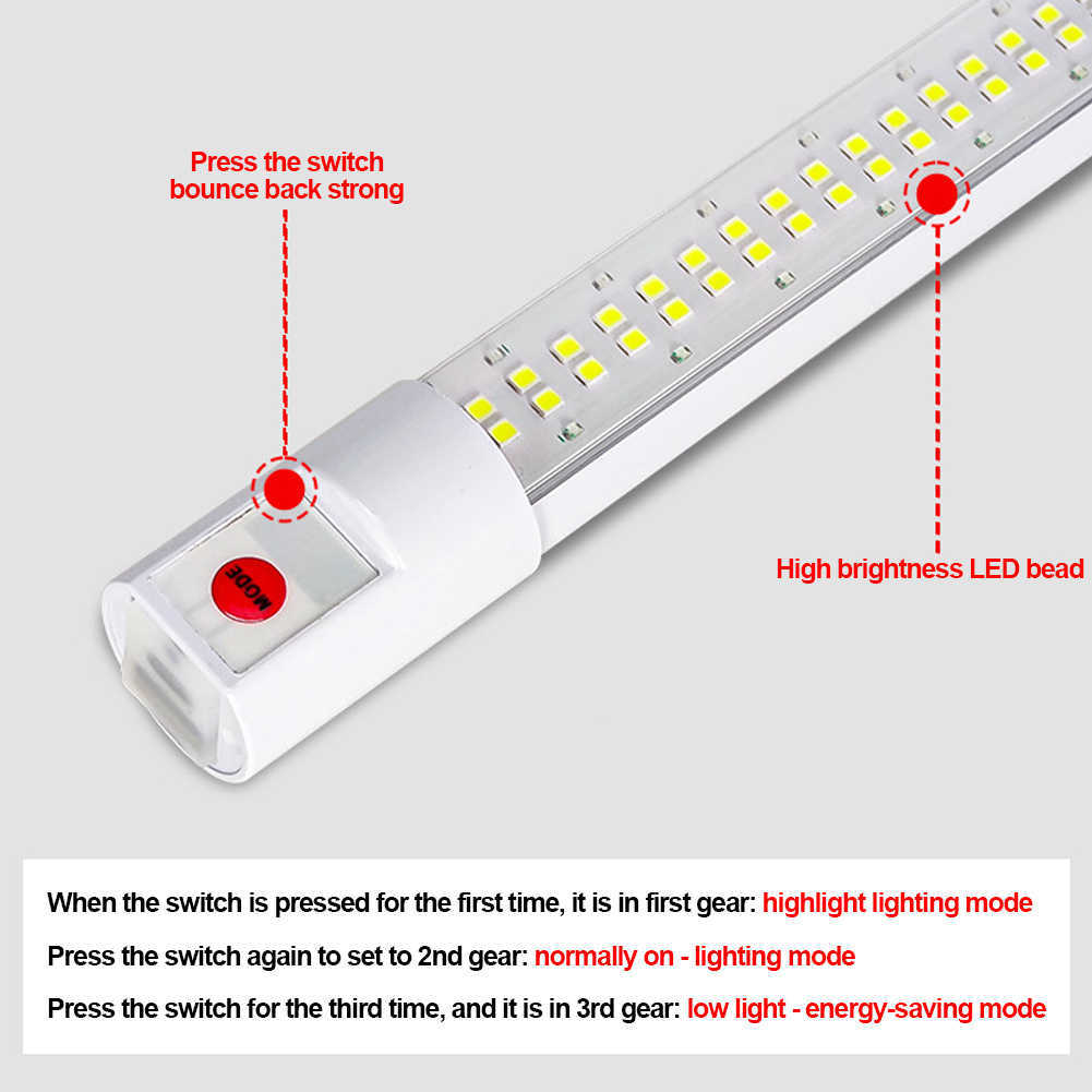 新しい車のインテリアUSB LED緊急照明充電式の屋外キャンプランプ8W車の停電作業ライト