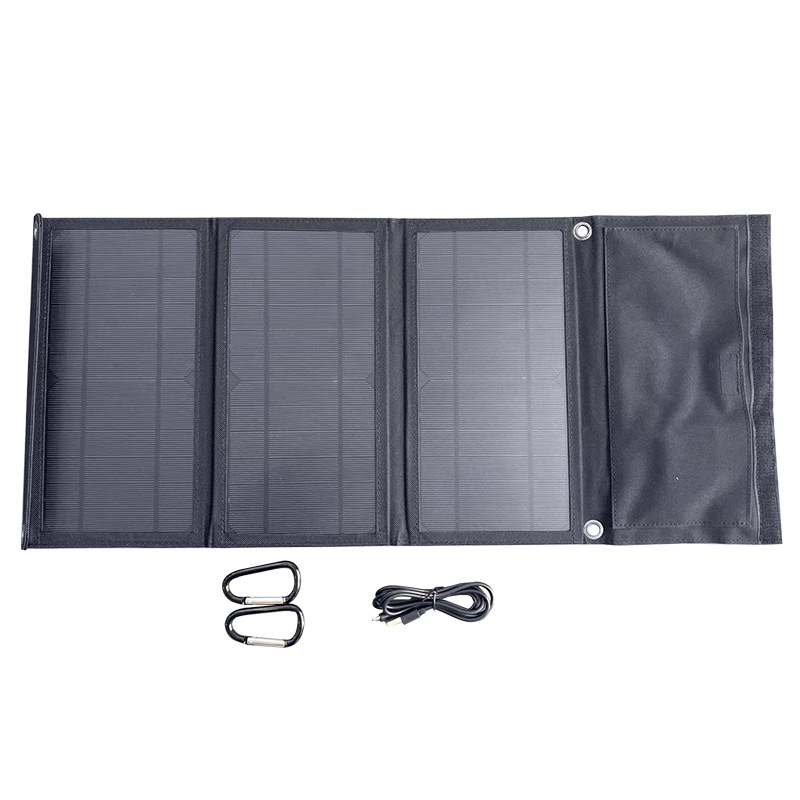Bolsa dobrável solar 21W placa de carregamento portátil à prova d'água acampamento ao ar livre banco de carregamento do telefone móvel portas de saída USB duplas de 5V BULE