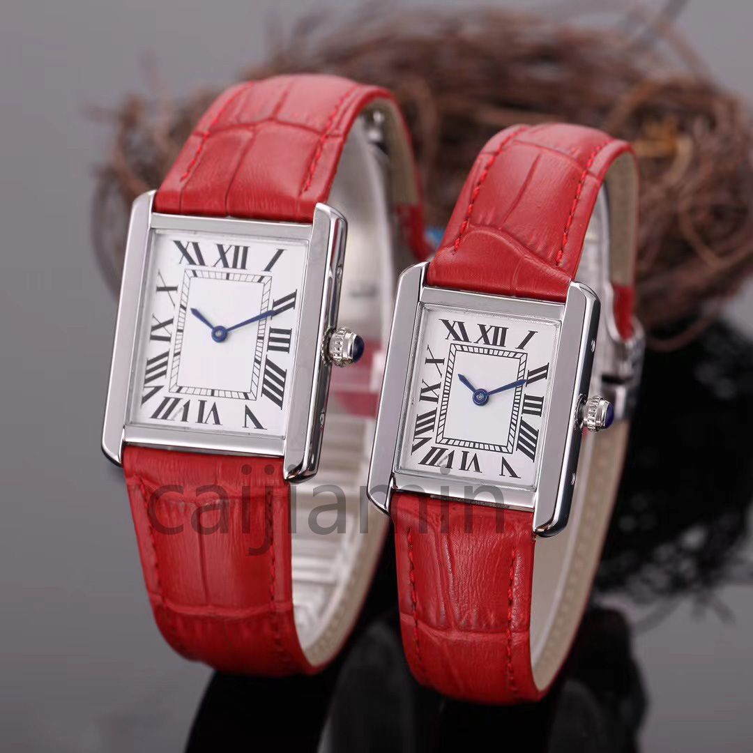 Ladies Watch for Women Watches Men Quartz Luxury Wristwatch Rectangle Small Dial Designer Watch Läderband Titta på hög kvalitet235x