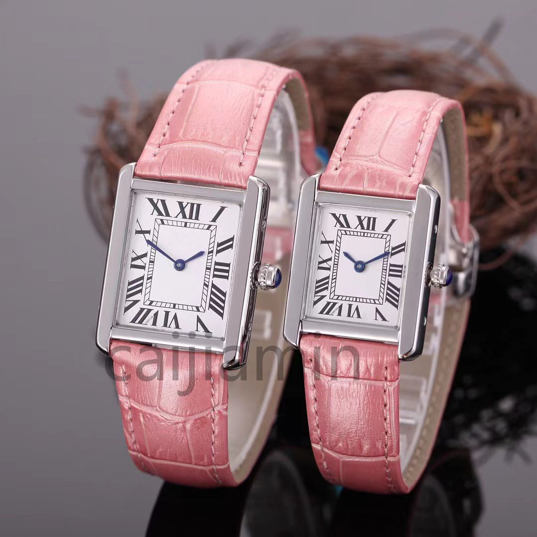 Ladies Watch for Women Watches Men Quartz Luxury Wristwatch Rectangle Small Dial Designer Watch Läderband Titta på hög kvalitet235x