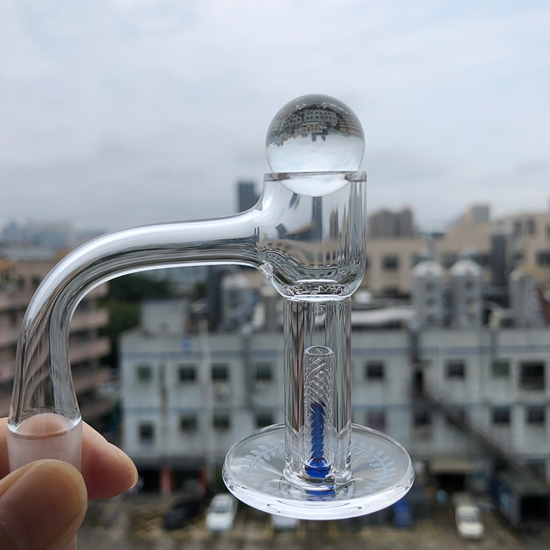 Duman Tam Kaynak Eğimli Kenar Alt Lazer Desen Terp Slurper Quartz Banger Tırnaklar Boncuk ve Sütunlu Cam Su Bongs