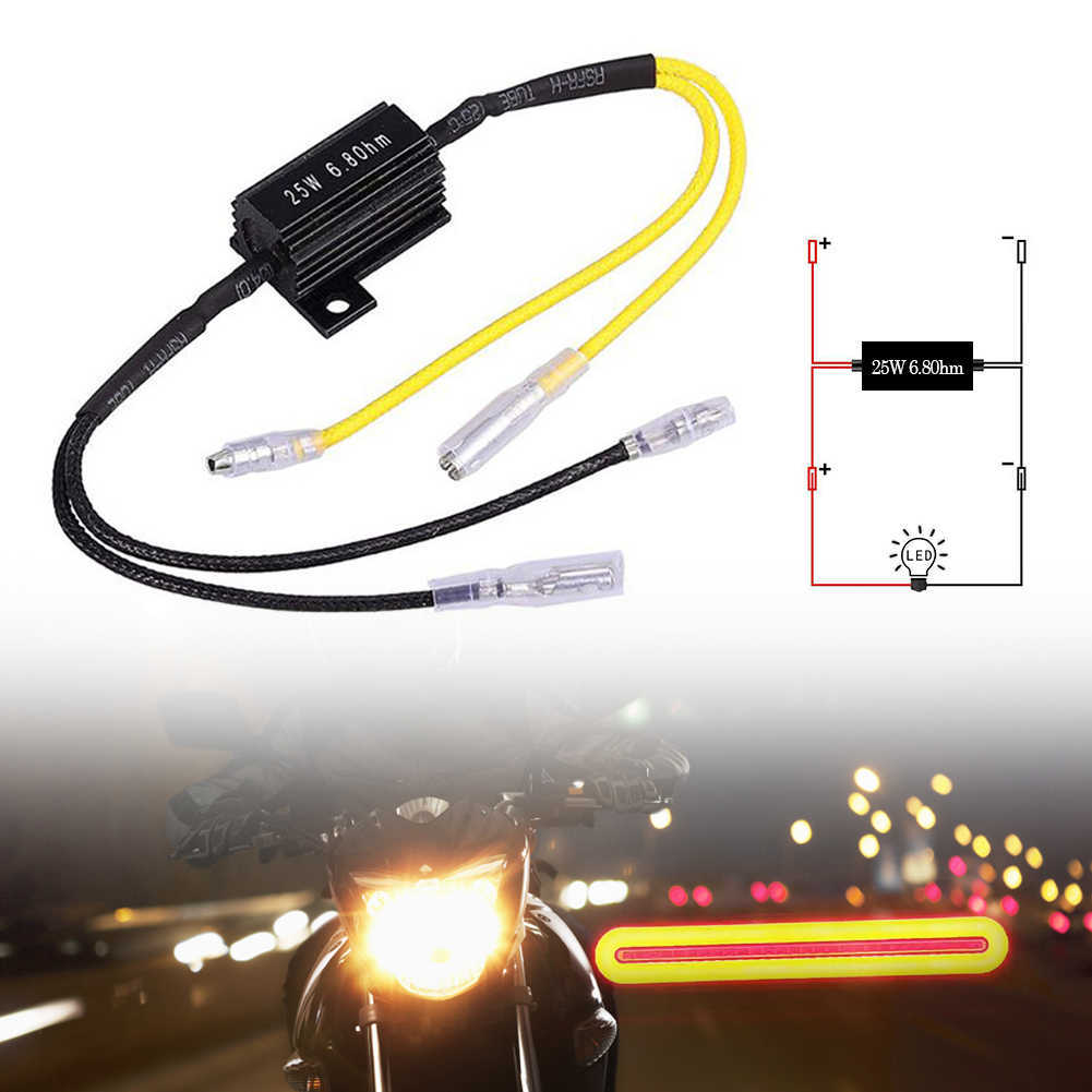 Nuovo 1 paio Moto Resistenza Resistenza di potenza Resistenza di decodifica del carico Led Mini Indicatori di direzione Luce del flash Parti di riparazione 25w 6.8ohm