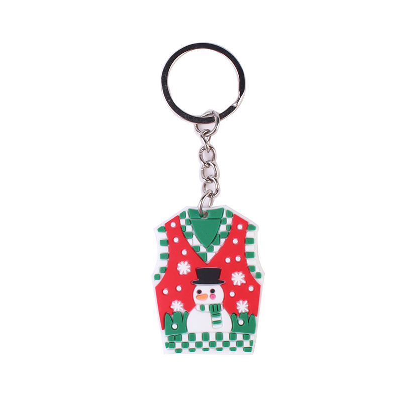 Xmas Gift PVC Keychain Christmas Cartoon Sweater Keychain Bag Decoration Pendant Keyring Key Chain