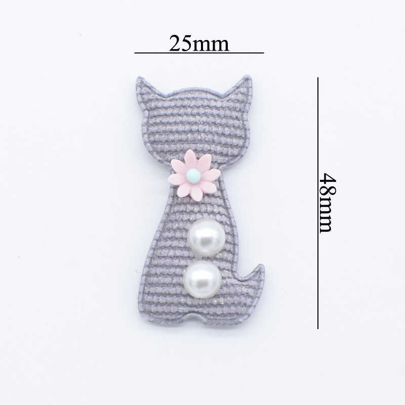 20PSCSEWING NOTIONS TOOLS 10 Söta kläder med Pearl Flower Cat Decoration som används för att lappa tyg Syprocesstrumpor handskar Skor och dekal H86 P230524