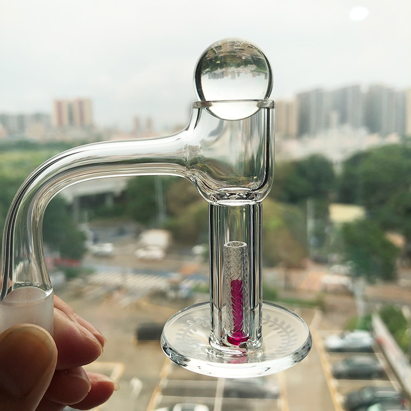 Duman Tam Kaynak Eğimli Kenar Alt Lazer Desen Terp Slurper Quartz Banger Tırnaklar Boncuk ve Sütunlu Cam Su Bongs