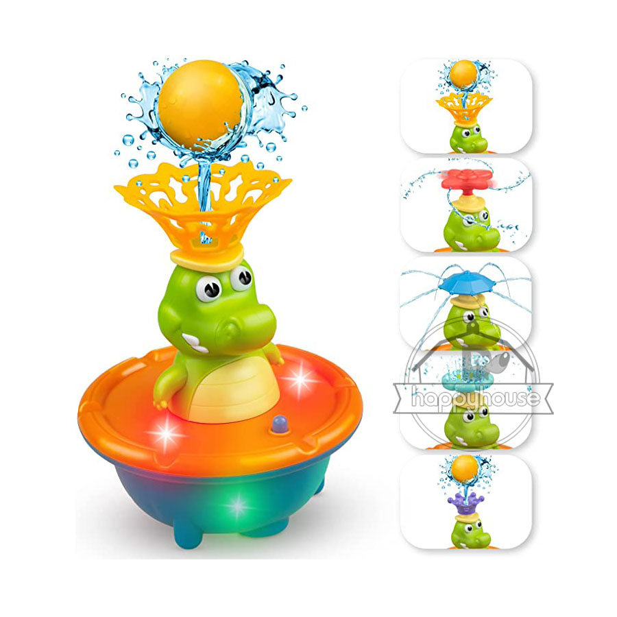 Baby Bath Toys Spray Water Shower Swim Pool Bathing Toy for Kids Electric Crocodile Bath Toy with Light Music LED Light Baby Toy