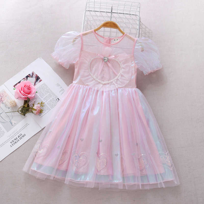 Robes de fille Nouveau Bowknot Filles Casual Baby Sweet Enfants Sérigraphié Princesse Robe Mode Mignon Fantaisie Vêtements Dentelle Mousseline de Soie G220523