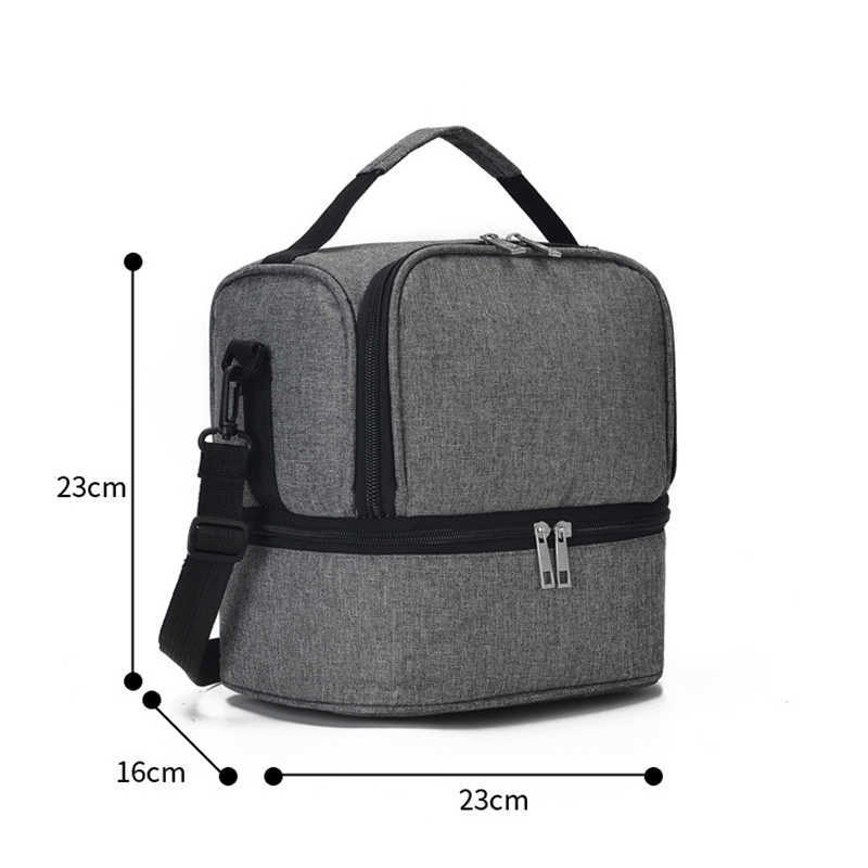 Sac à dos Packs Portable double couche sac isolation thermique boîte à lunch alimentaire bento conteneur pique-nique refroidisseur porte-boissons P230524