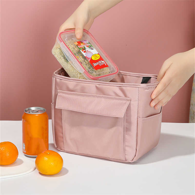 Backpacking Packar stor kapacitet Lunch Box Hot Waterproof Oxford Cooler Ice Women's Children's Picnic Bento School Food Storage Bag P230524