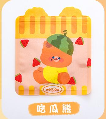 C 13.5*14.2CM artoon mignon Snack sac à fermeture éclair petit sac de bonbons auto-scellant pour fête d'anniversaire des enfants pochettes en plastique brillant