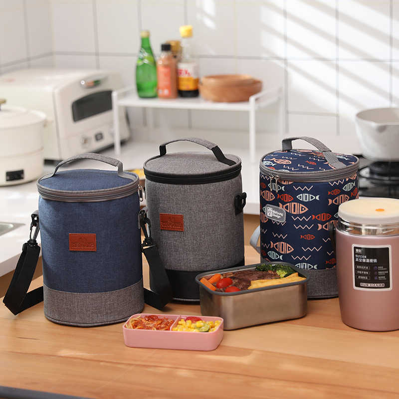 Sırt çantası paketleri büyük kapasiteli öğle yemeği kutusu sıcak kalın oxford kumaş davul alüminyum folyo yalıtım çantası piknik yemekleri serin çanta p230524