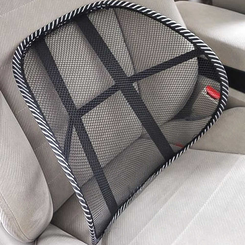 Ny senaste Universal Car Back Support Chair Massage Lumbal Support Midja Kudde Mesh Ventilate Cushion Pad for Car Office Home