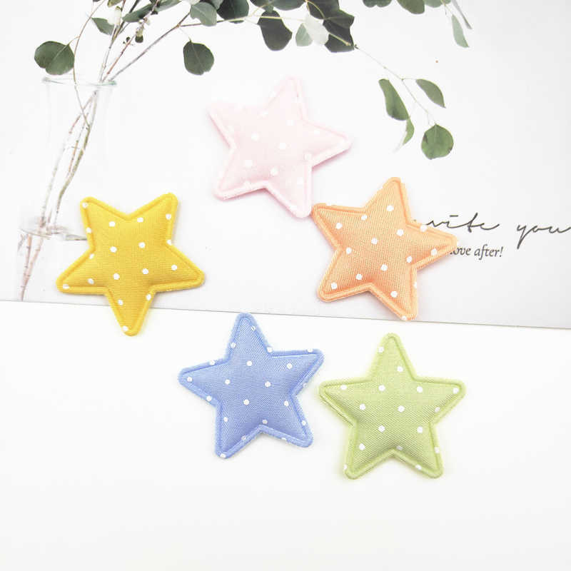 20PSCSEWING NOTIONS TOOLS 3.5cm DOT FABRIC FILLIED STAR STARED DECAL for DIYヘッドバンドヘアクリップデコレーション装飾アクセサリーパッチ付きベビーハットP230524