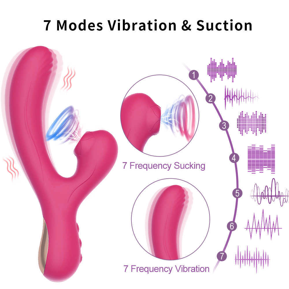 Clitoral Spot Dildo Vibrator met krachtige modi Sucker oplaadbare clitoris seksspeelt voor vrouwen