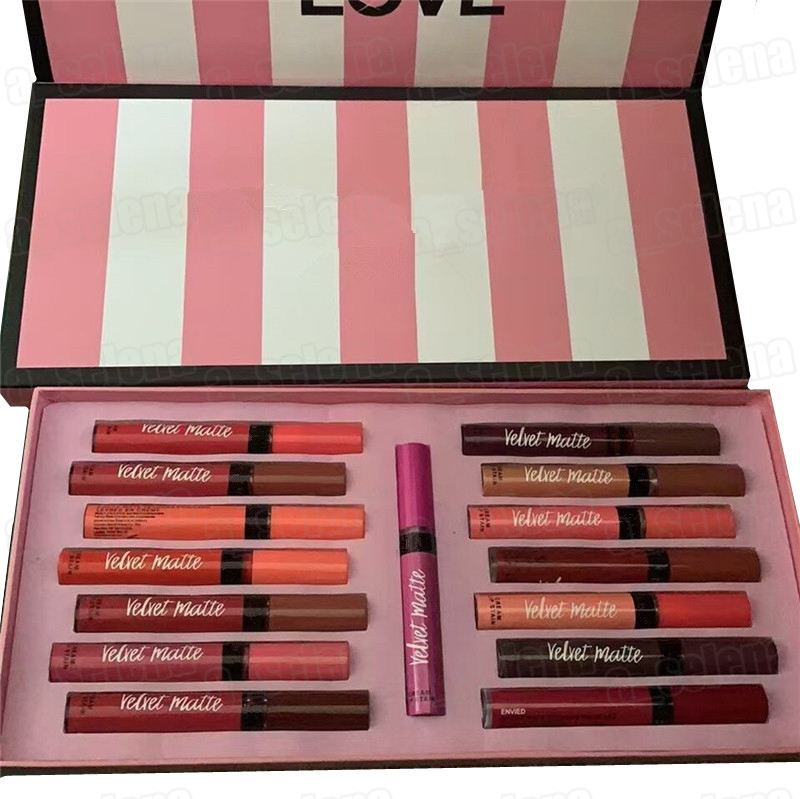 Lippen make -up set 15 kleuren lip gloss matte vloeistof lippenstift 15 st lipgloss kit met geschenktas