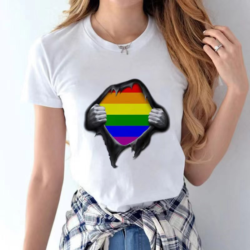 Pride Lgbt camiseta Gay Lesbian Rainbow Design Print Camisetas para hombres y mujeres Casual Summer Love is Love T-shirt Ropa Unisex Tamaño grande 4XL