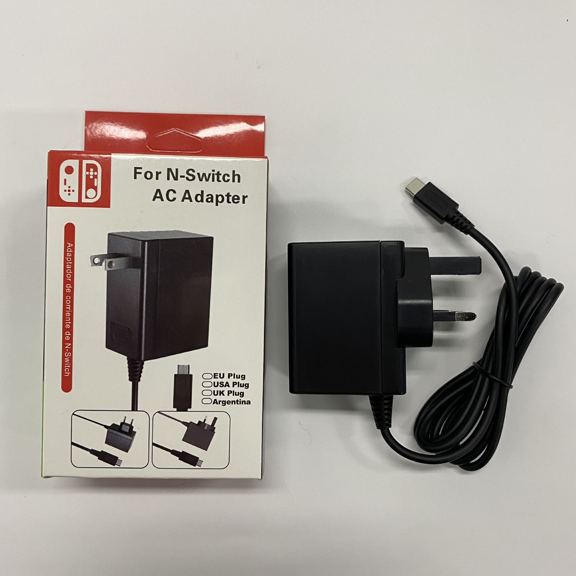 Nintendo Switch AC Adapter Travel Wall Charger Strömförsörjning för NS Switch Lite och Pro Controller Dock Charging Station 15V 2.6A Fast Charging Kit Support TV -läge