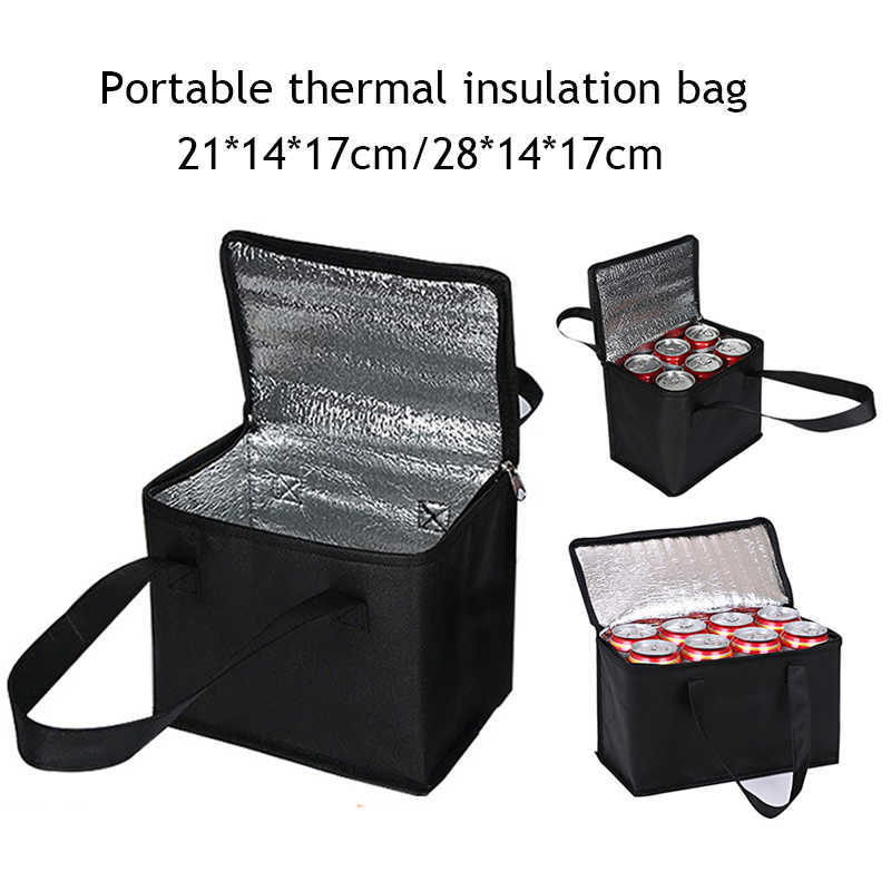 Backpacking Packs Black hot lunch portable insulated refrigerated food bag camping bento storage box children's large capacity picnic handbag P230524