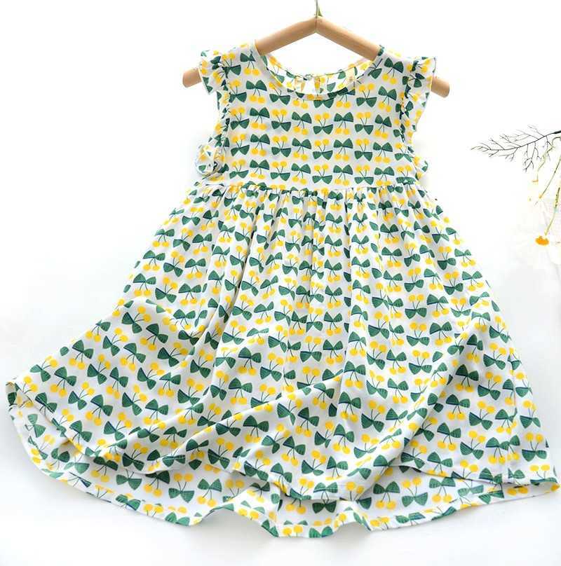 Flickans klänningar 2023 Summer Silk Flower Dress Elegant Preschool Girls '1 2 3 4 5 6 7 8 8 -åriga barndesignkläder Cool present G220523