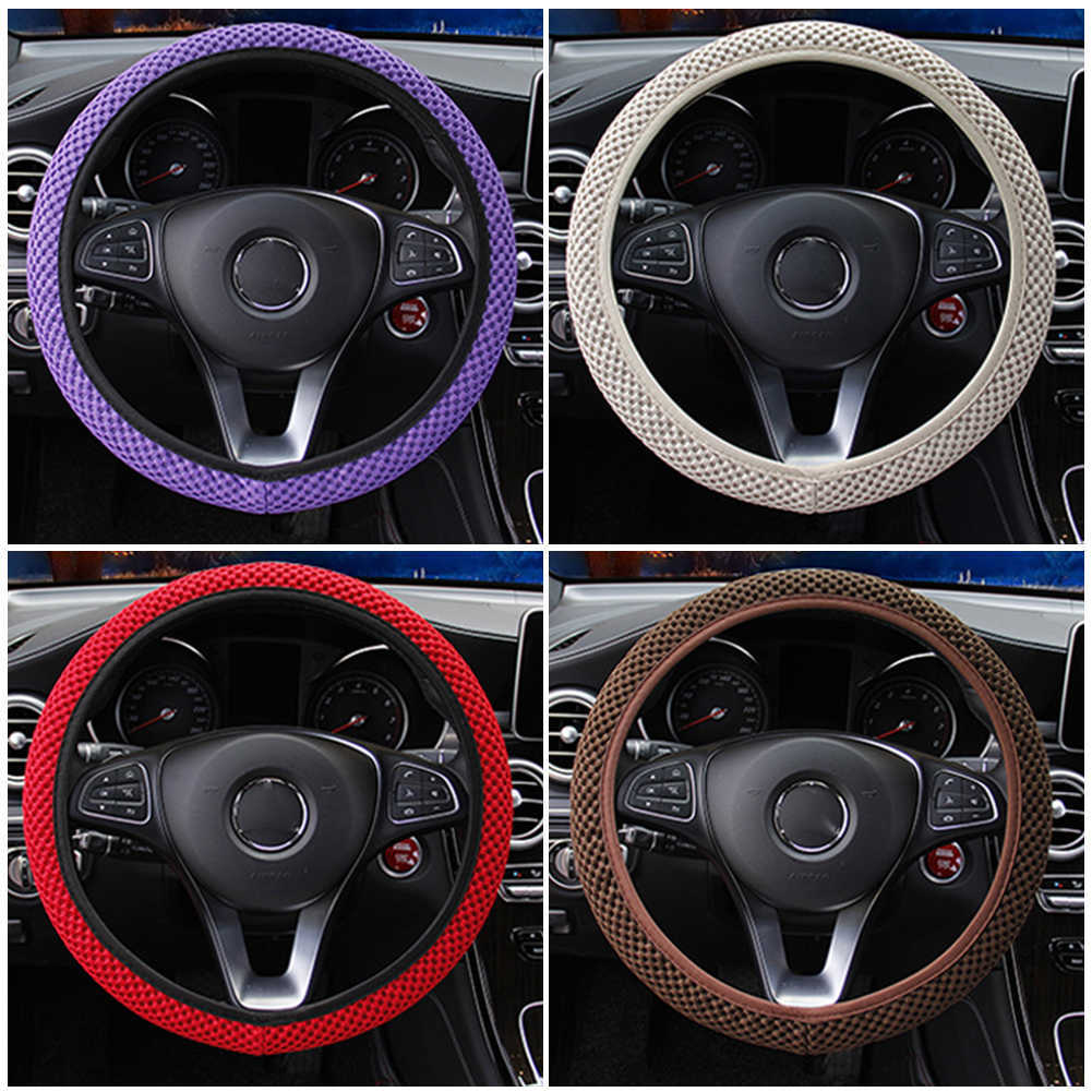 New Car Steering Wheel Cover Skidproof Durable Fabric Soft Steering Universal Wheel Sleeve Covers Auto Interior Car Accessories