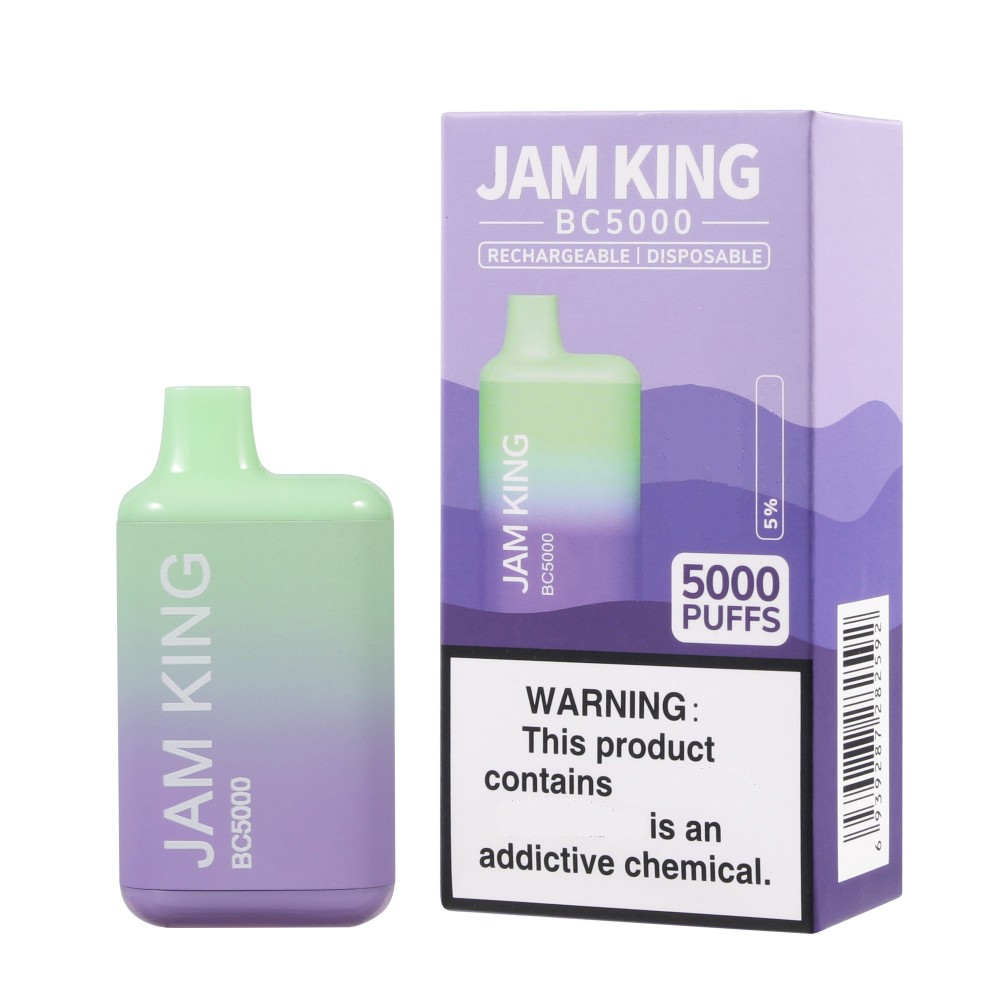 Оригинальные одноразовые сигареты Jam King bc5000 Bang Vape со вкусом 13 мл, предварительно заполненные электронные сигареты Desechables, аккумулятор 650 мАч, США, Великобритания, против puff 5000 flex 7000 7k 12000 12k