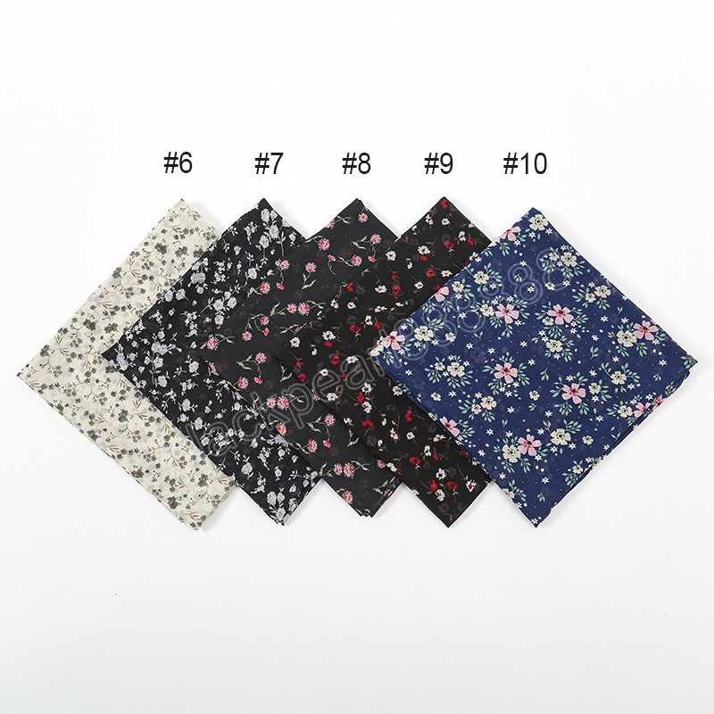 2023 Square Bubble Chiffon Instant Hijab Frauenkopfschalschal Muslim Populärer Kerchief Kleine Blumenpashmina gestohlen 115*115 cm