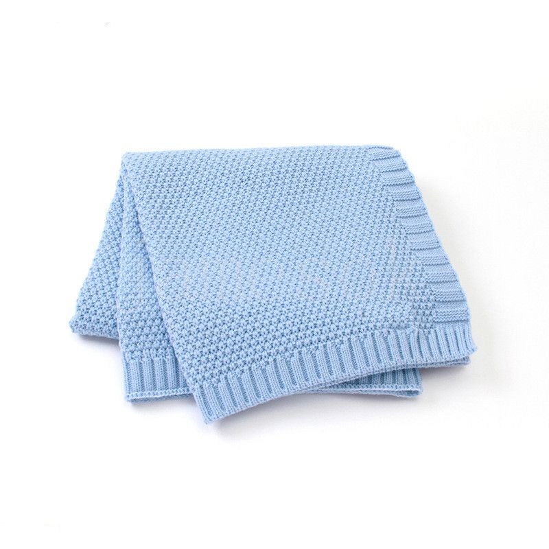 Baby Solid Towel Blanket Newborn Knitted Towels Babys Swaddle Wrap Square Blanket DE358