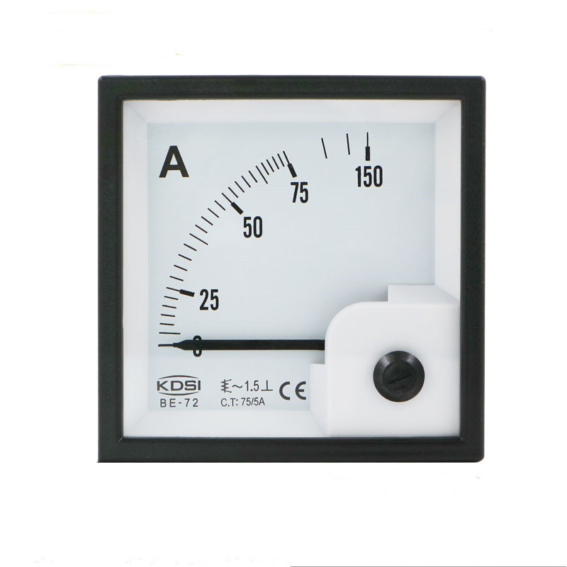 Square Typeac Ammeter och VoltMetermoving Iron Movement Ammeter BE72 AC75/5A LOGO kan anpassas av OEM