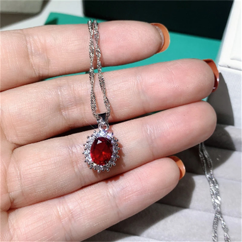 Princess Diana pendants 925 Sterling silver AAAAA cz Statement Royal Wedding Pendant necklace for Women Birthstone Party Jewelry