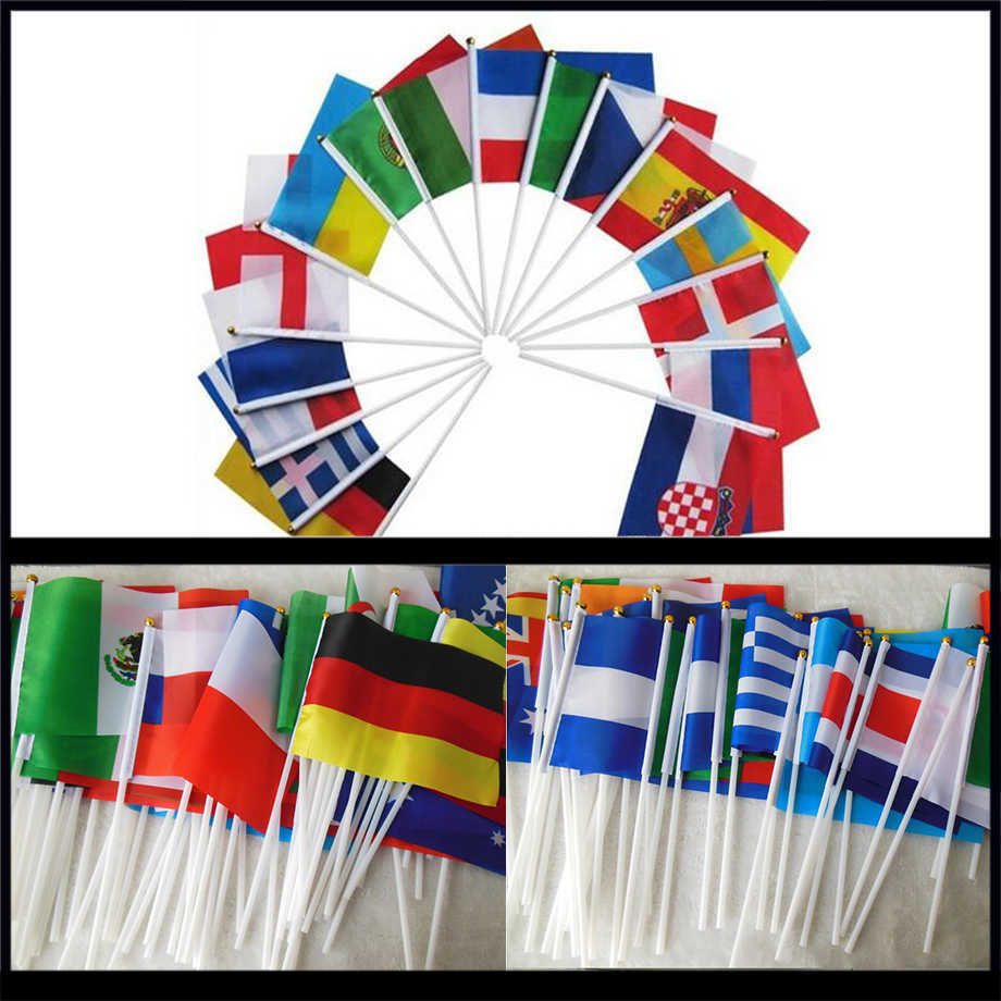 Banner Flags Custom Hand Flag 14x21CM Company Design Election Decoration Flags Hand Waving For Party Festival Parades Parties Decor G230524