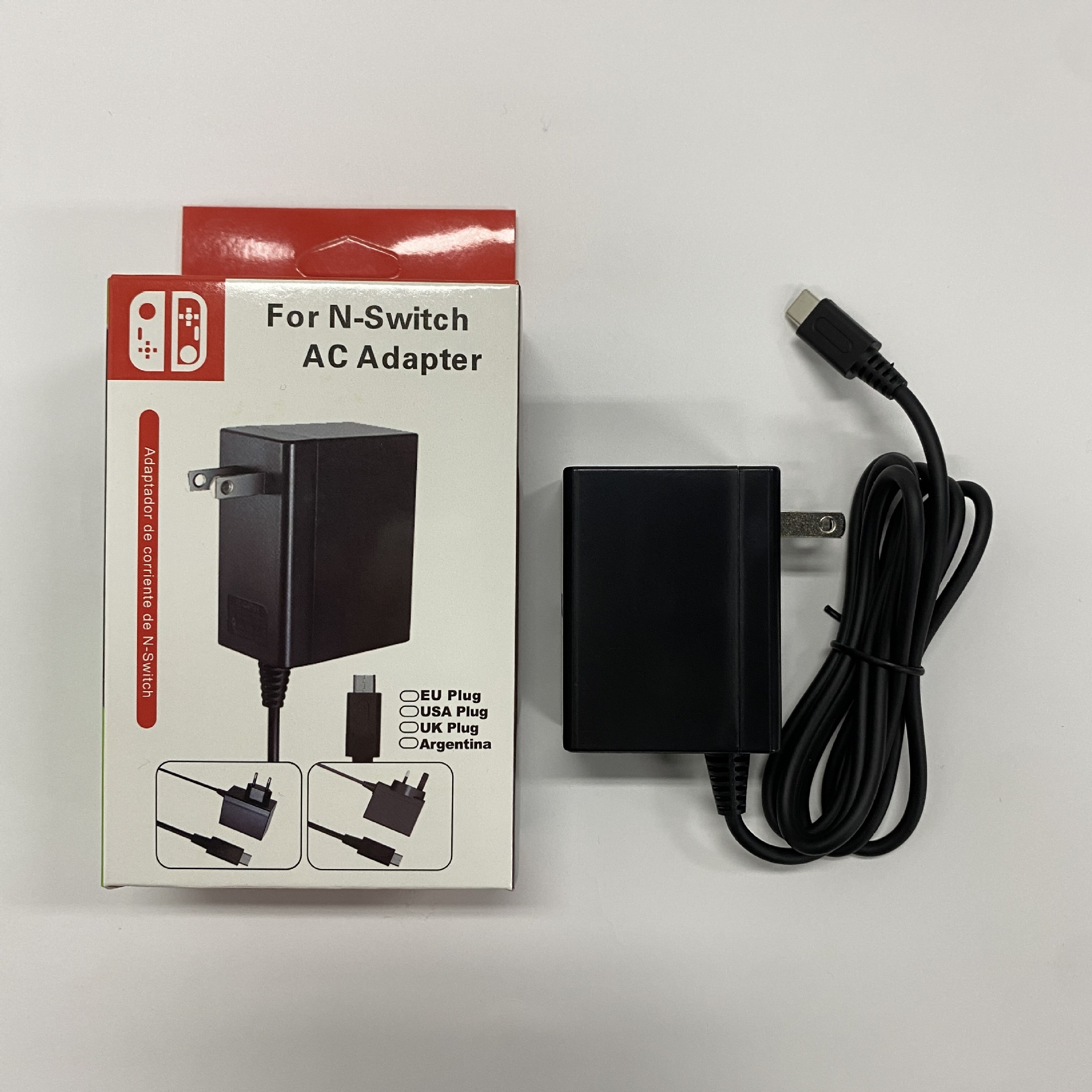 Nintendo Switch AC Adapter Travel Wall Charger Strömförsörjning för NS Switch Lite och Pro Controller Dock Charging Station 15V 2.6A Fast Charging Kit Support TV -läge