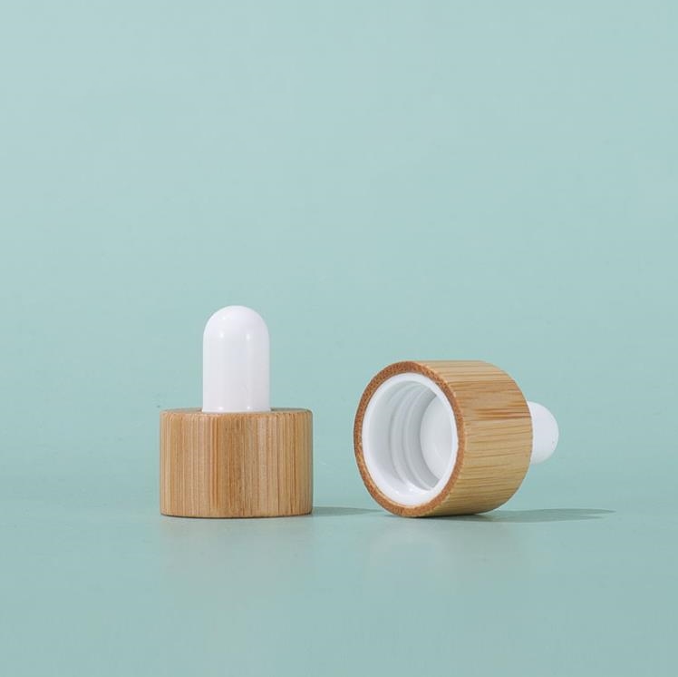 White Porcelain Glass Essential Oil Bottles Skin Care Serum Dropper Bottle with Bamboo Cap 10ml 15ml 20ml 30ml 50ml 100ml SN793