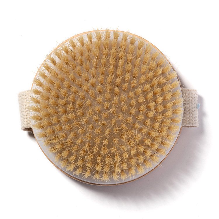 Cerdas naturais Escova de Banho Massagem Corporal No Handle Esfoliante Corporal SPA Hot Dry Skin Corpo Madeira Dry Brush