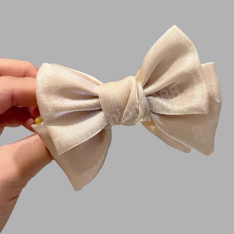 Elegant Chiffon Bow Bun Headband Ponytail Hair Claw For Women Hair Holder Hair Clip Sweet Hair Decorate Fashion Hair Accessories