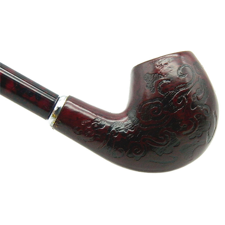 Smoking Pipes Fine carved red resin wooden pipe, fashionable and fashionable in Europe and America, long slender pipe