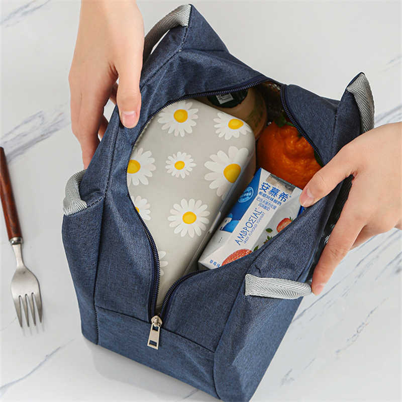 Paquetes para mochileros Aislamiento portátil adecuado para mujeres y niños color sólido comida caliente picnic bento bolsa de viaje caja de almuerzo bolso más fresco P230524