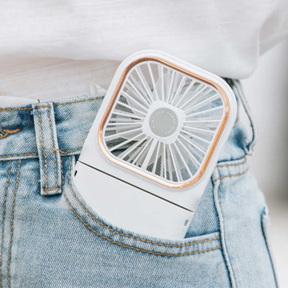 Nieuwe mini -ventilator Portable vouwen USB oplaadbaar met Power Bank Hangende nekventilatoren 3 Speed ​​verstelbare handheld ventilator Zomer luchtkoeler