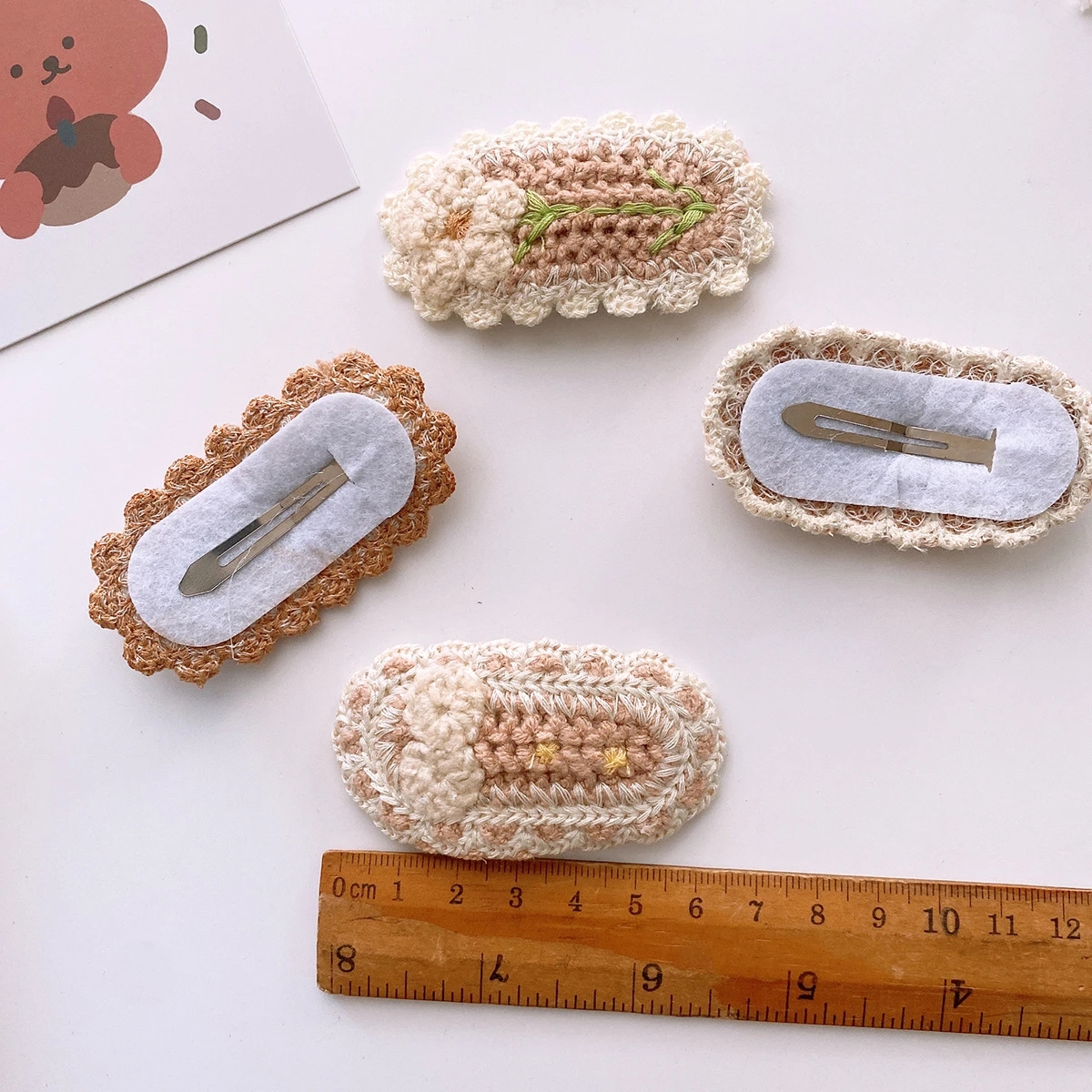 mignon Crochet Snap bébé cheveux goutte Clips laine tricot pince à cheveux épingles à cheveux coton BB Barrette filles cheveux accessoires enfants