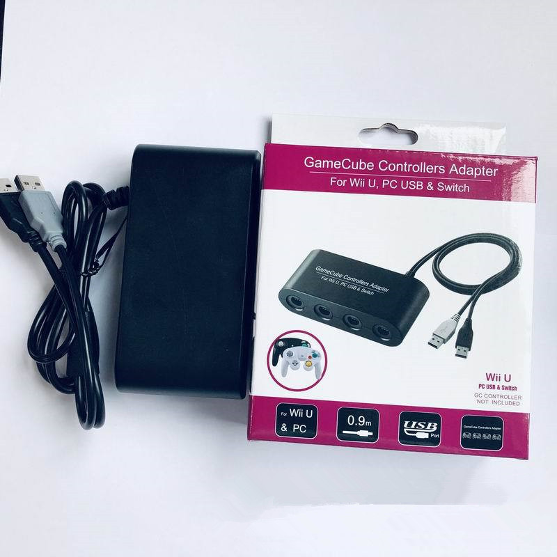 4 Ports für GC GameCube zu für Wii U PC USB Switch Game Controller Adapter Konverter Super Smash Brothers