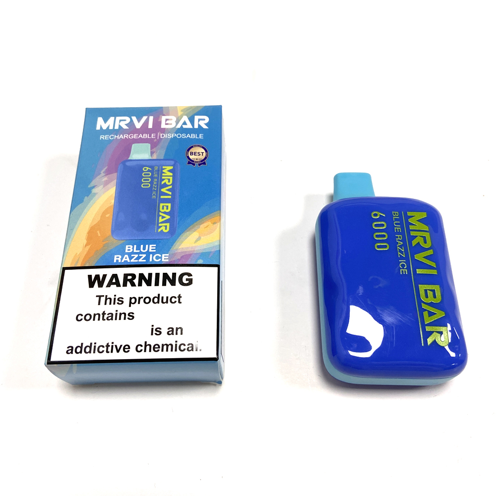 Original MRVI BAR 6000 puffs engångsvapet Pen E -cigarett med laddningsbar 650mAh Batteri Förfylld 13 ml POD Suitcase Box vs Lost Mary