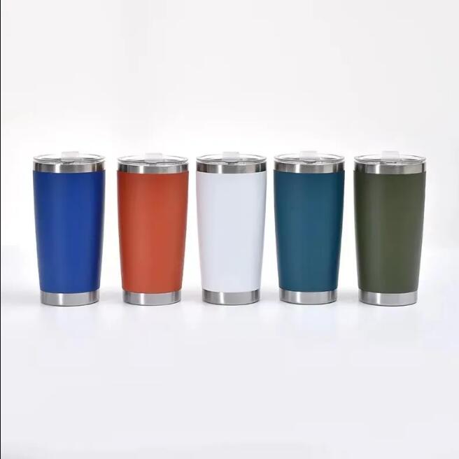 Drickware Water Bottle Tumbler Travel Car Mug Double Wall Cold eller öl 20oz Vakuumkolvar Isolerade rostfritt stål Thermos