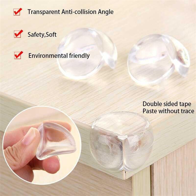 Hörnkant Kuddar 10 delar av transparent anti-kollision PVC Children's Cushion Safety Angle Protection Baby Collision Protector Table Corner G220525