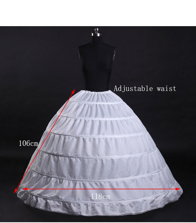 Wedding dress, skirt support, performance dress, petticoat, 6 loops, no yarn, large swing support skirt, skirt length 105CM, waist circumference 60-130CM