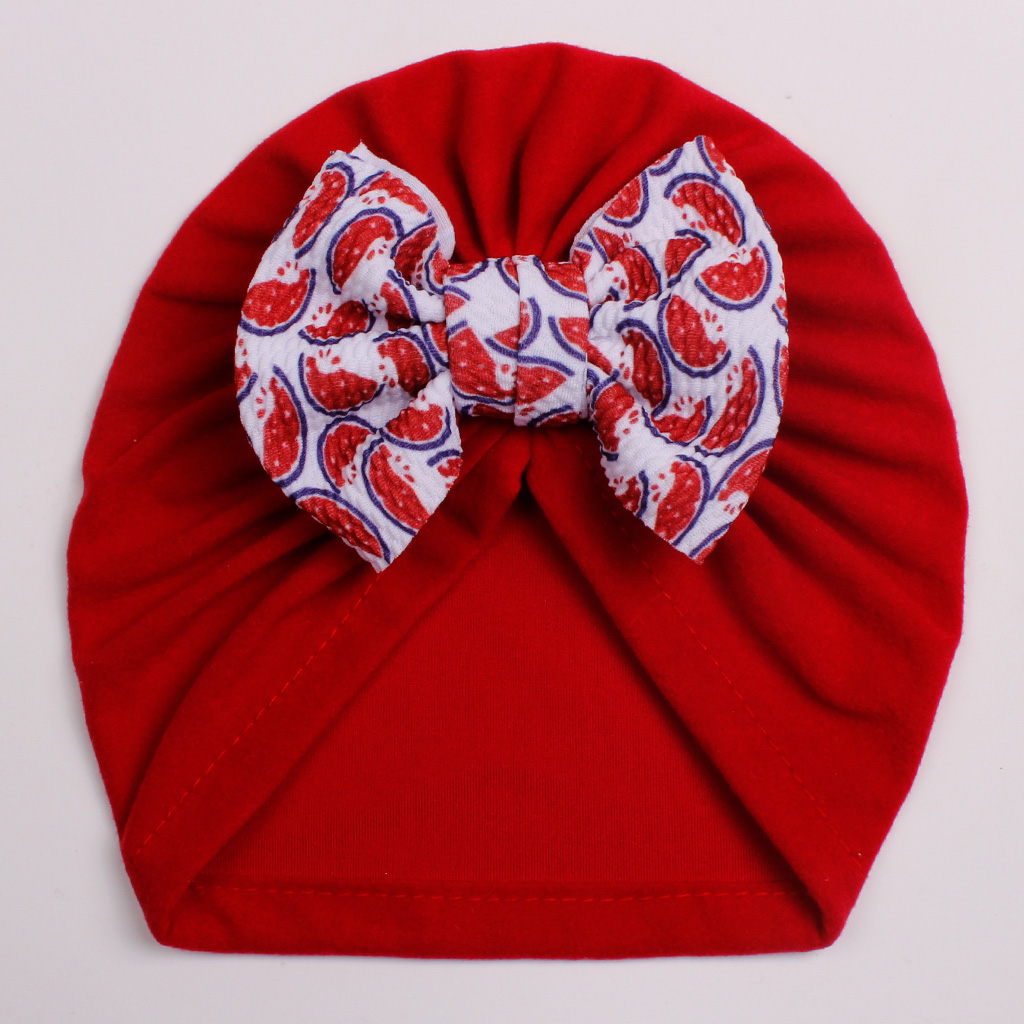 Новый цветочный принт для малыша Bowknot Turban hat hat gild gild gild velvet bonnet newborn beanie cap baby gam