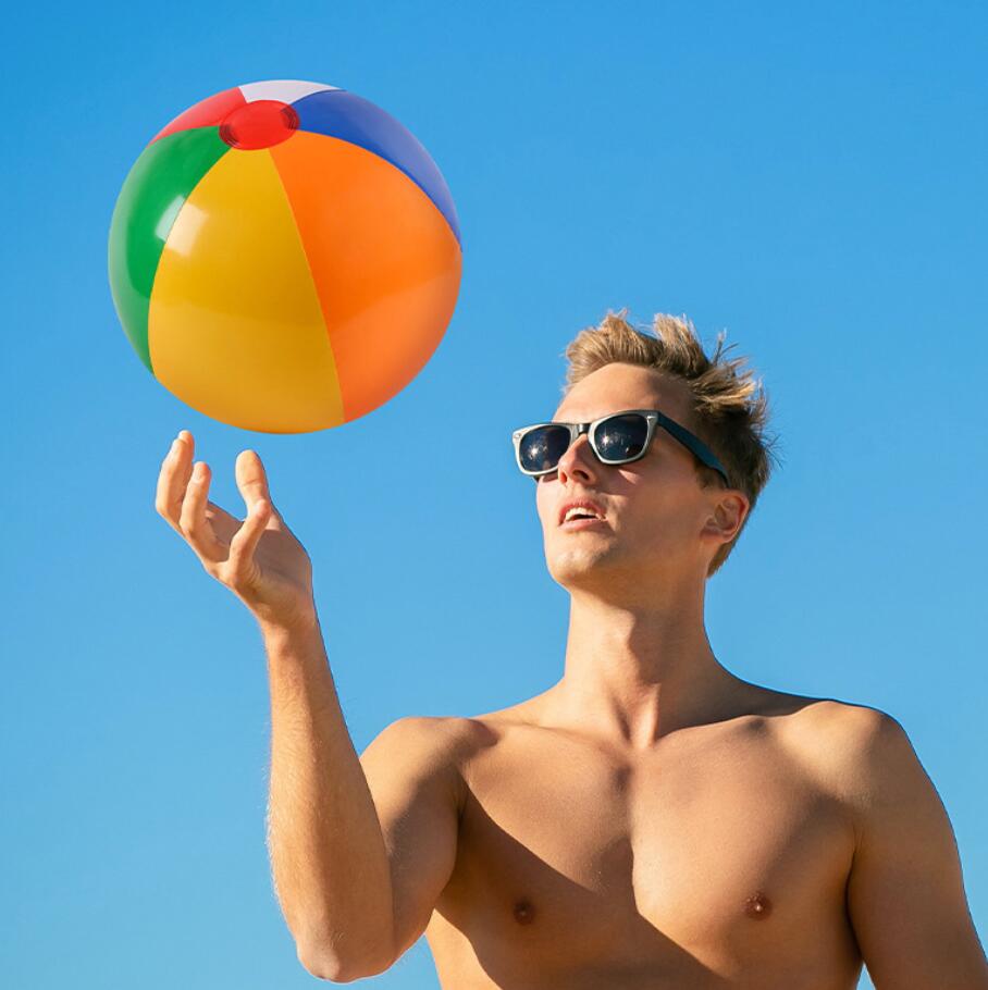 Şişme plaj topu çok renkli açık plaj topu su spor balon su oyuncakları çocuklar için en iyi yaz oyuncakları