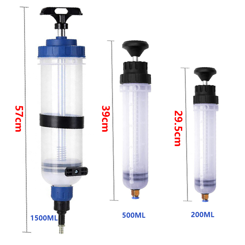 Car Oil Fluid Extractor 200/500/1500ML Automotive Fuel Brake Liquid Extraction Transfer Filling Syringe Oil Pump Car Supplies