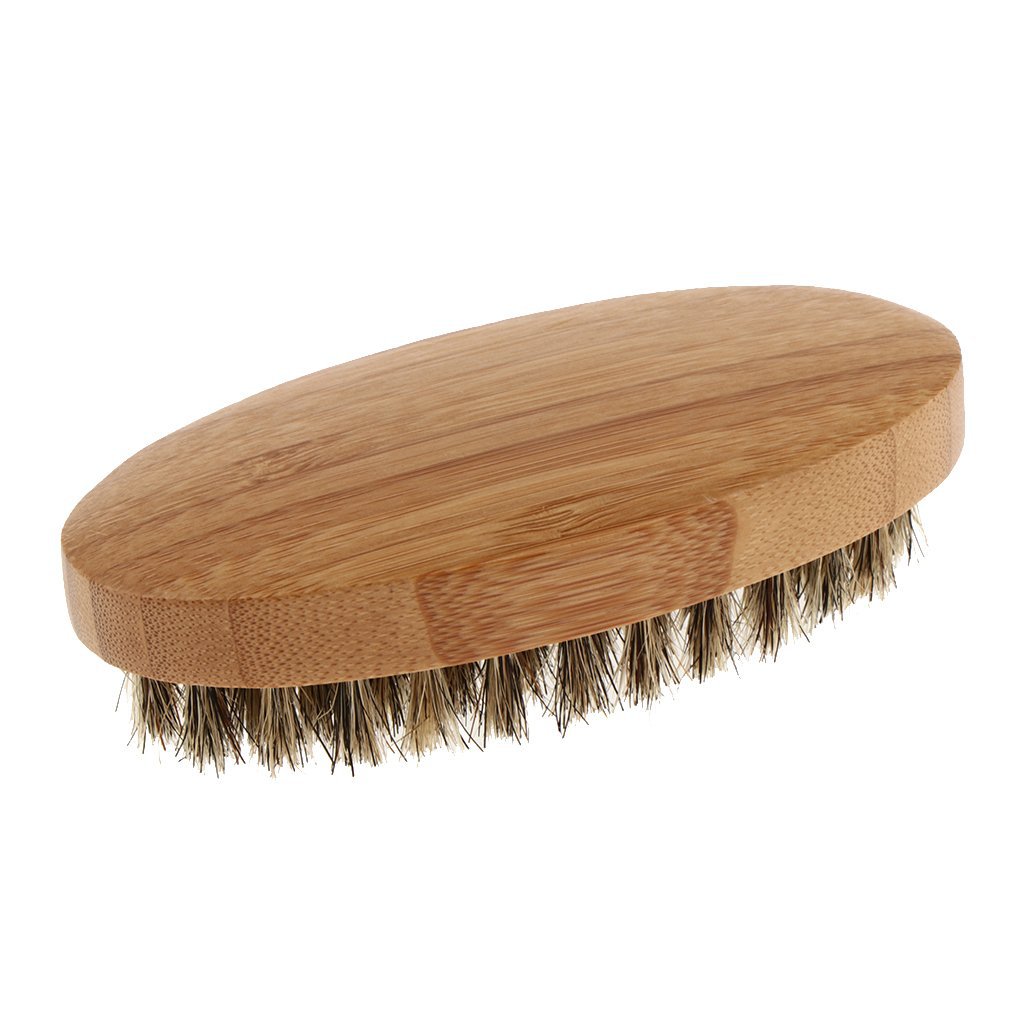 Natural Boar Hair Bristle Beard Mustache Brush Shaving Comb Men Face Massage Round Wood Handle Handmade Beard Brushes dh8176