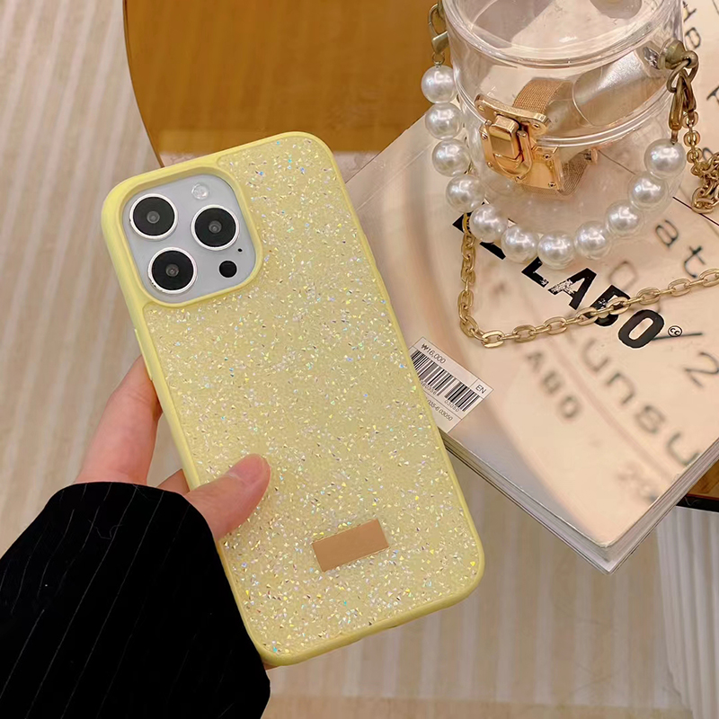 Luxury Bling Glitter -telefonfodral för iPhone 11 12 13 14 Plus Pro Max Fashion Designer Plating Rhinestone Diamond Women Soft Silicone Sexig Girly Back Cover Retail