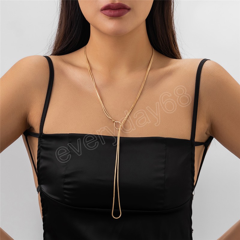 Unique serpent os chaîne Long collier pour femmes mariée Vintage réglable croix lien tour de cou bijoux Y2K accessoires