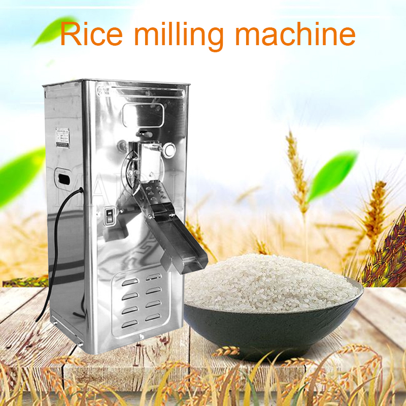 Small Electric Rice Mill Peeling Stainless Steel Cabinet Rice Beater Threshing Machine